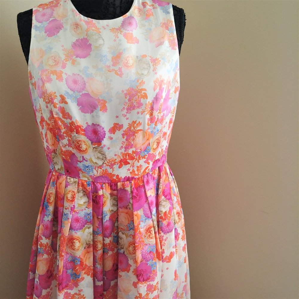 Asos Floral Easter Tea ALine Full Skirt Dress